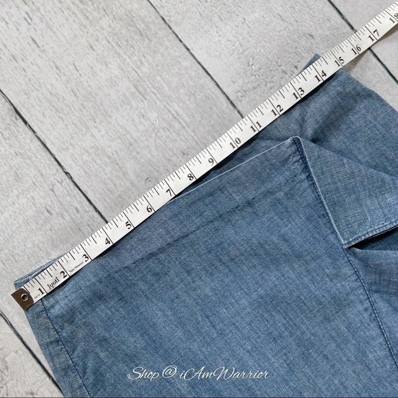 J.Crew NWT chambray pencil skirt with side ruffle *shop@iamwarrior - Picture 5 of 9